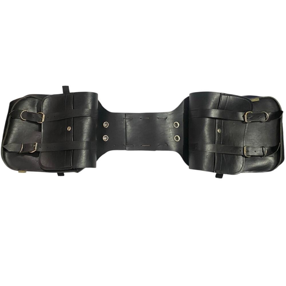 Willie & Max Solid Black Series Compact Slant Saddlebag Set